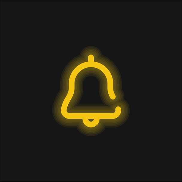 Hälytys keltainen hehkuva neon kuvake - Vektori, kuva