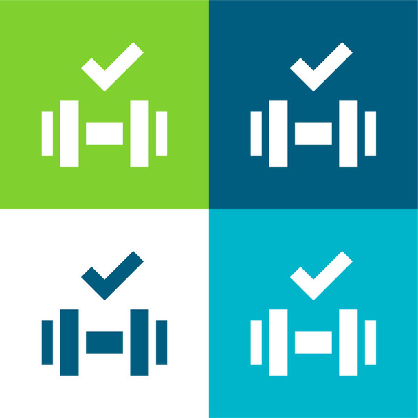 Set icona minimale quattro colori piatto del bilanciere - Vettoriali, immagini