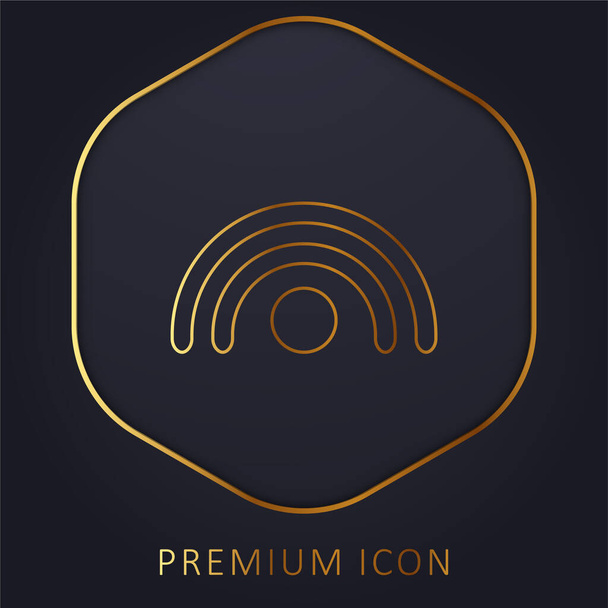 Señal de antena logotipo de la línea de oro premium o icono - Vector, Imagen