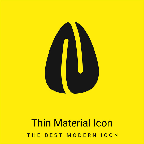 Almond minimal bright yellow material icon - Vector, Image