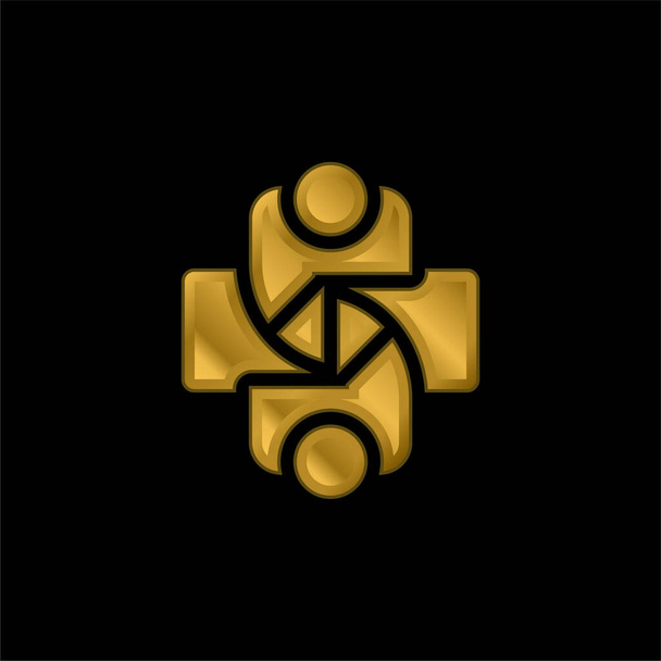 Συμφωνία επίχρυσο μεταλλικό εικονίδιο ή το λογότυπο διάνυσμα - Διάνυσμα, εικόνα