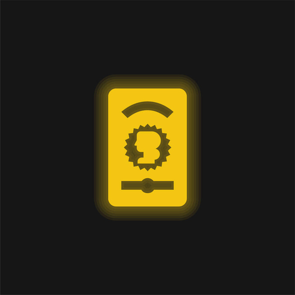 Ace Of Gold yellow gloving neon icon - Вектор,изображение