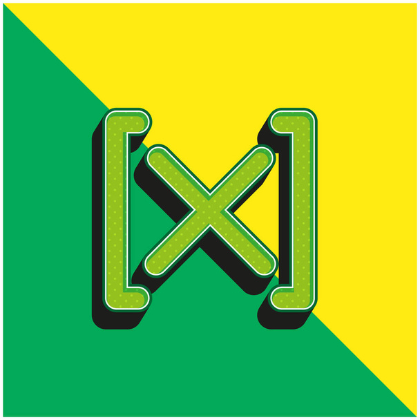 Signo matemático absoluto verde y amarillo moderno vector 3d icono logo - Vector, Imagen
