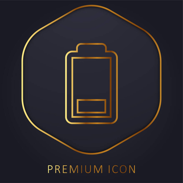 Logotipo o icono premium de línea dorada de batería - Vector, Imagen