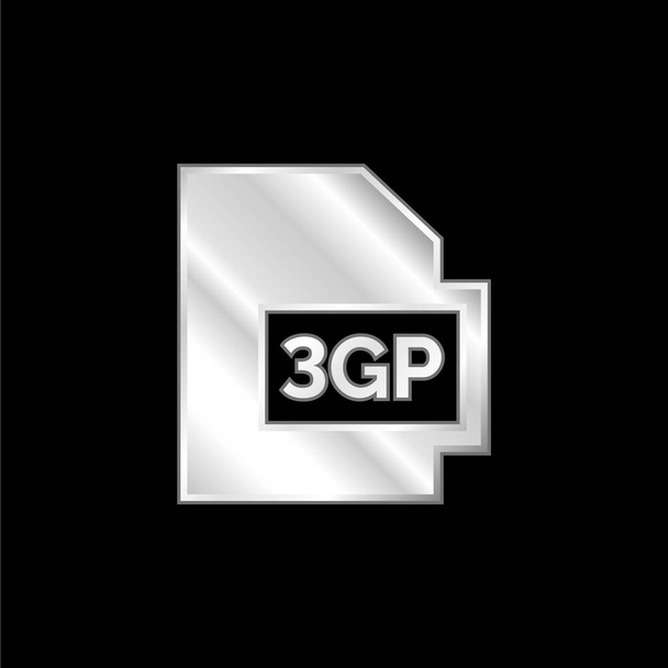 3gp銀メッキ金属アイコン - ベクター画像