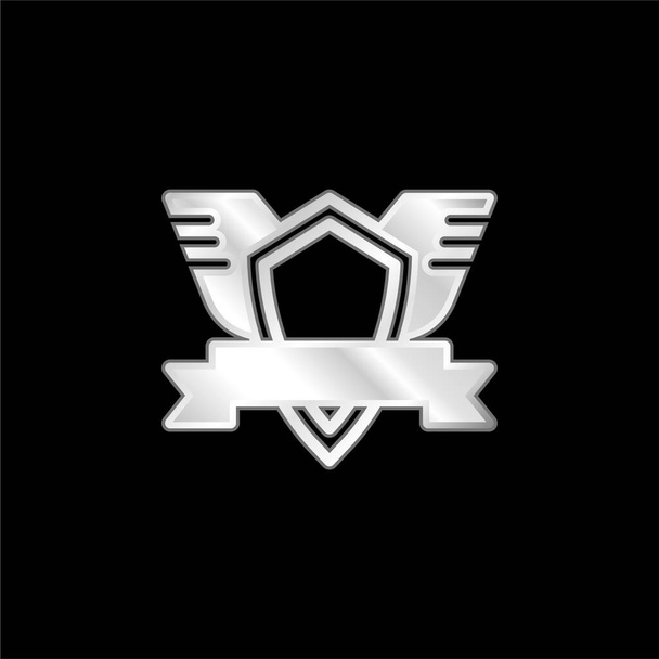 Badge icône métallique argentée - Vecteur, image