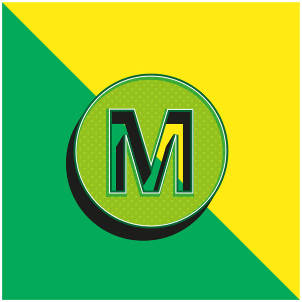 Baltimore Metro Logo Symbol Verde e amarelo moderno logotipo do ícone do vetor 3d - Vetor, Imagem