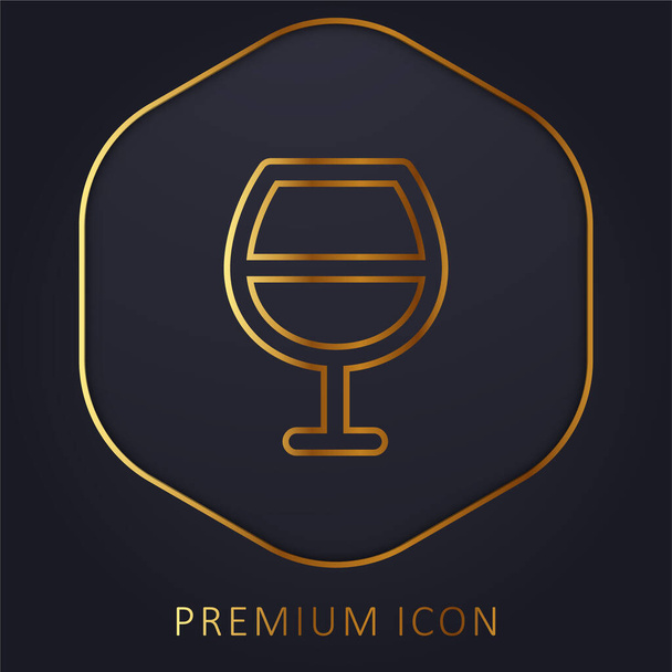 Barra de oro logotipo de línea premium o icono - Vector, Imagen