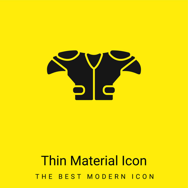 American Football Player Black T Shirt Cloth minimal bright yellow material icon - Vector, Image