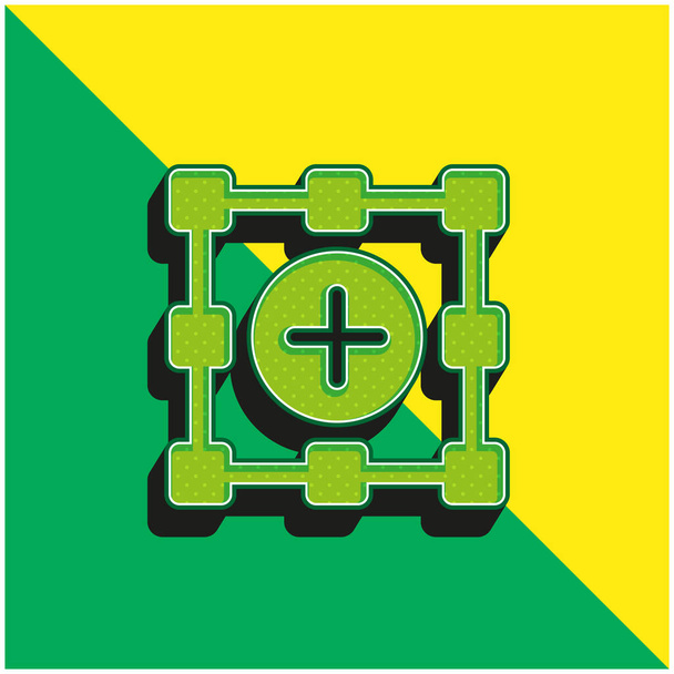 選択範囲の追加緑と黄色のモダンな3Dベクトルアイコンのロゴ - ベクター画像