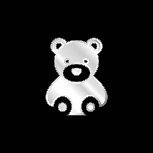 Medvěd postříbřená kovová ikona - Vektor, obrázek