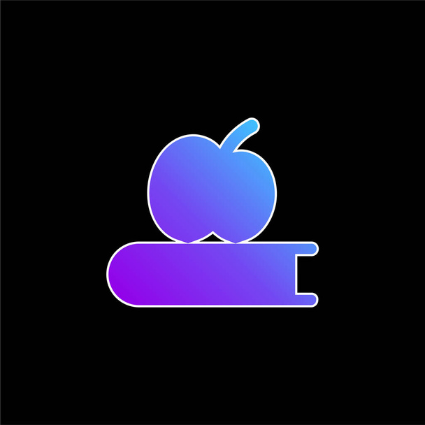 Libro Y Apple azul gradiente icono del vector - Vector, imagen