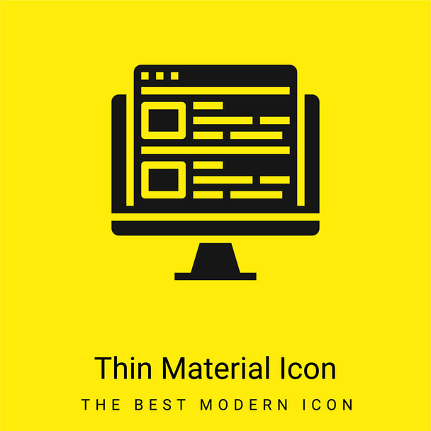 Blog minimal bright yellow material icon - Vector, Image