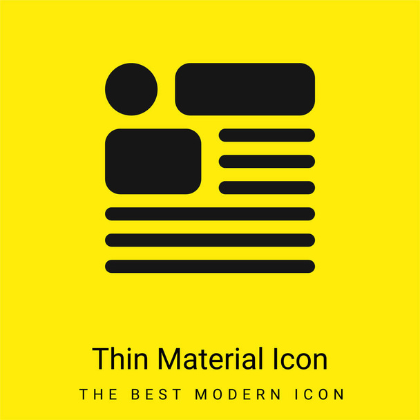 Artículo mínimo icono de material amarillo brillante - Vector, imagen