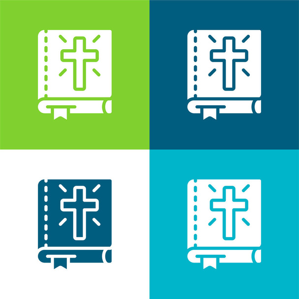 Bibbia Set di icone minimali a quattro colori - Vettoriali, immagini