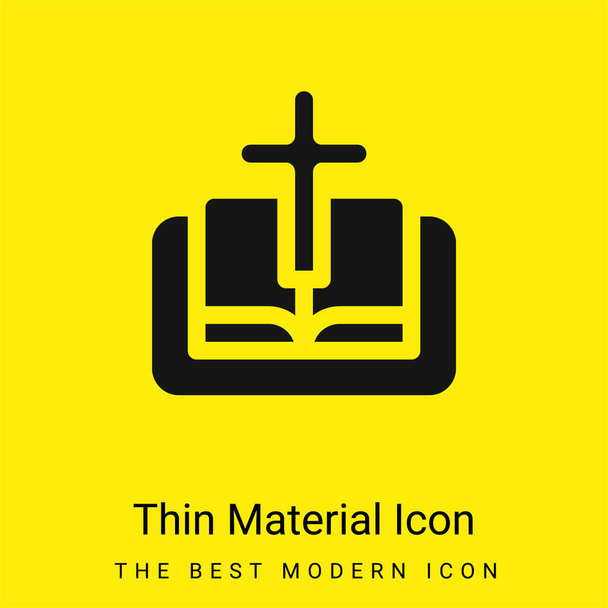 Raamattu minimaalinen kirkkaan keltainen materiaali kuvake - Vektori, kuva