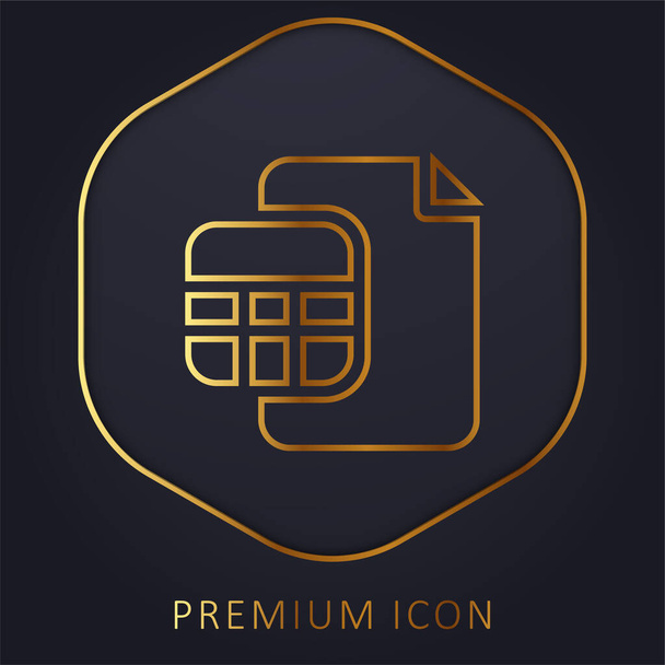 Altın çizgi premium logosu veya simgesini hesaplar - Vektör, Görsel