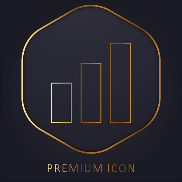 Barras de análisis. Infografía línea dorada logotipo premium o icono - Vector, imagen