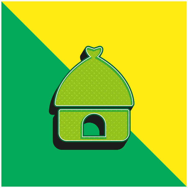 Africano verde e amarelo moderno logotipo vetor 3d ícone - Vetor, Imagem