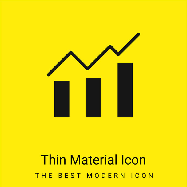 Bars Chart minimal bright yellow material icon - Vector, Image