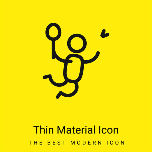 Bádminton Player icono de material amarillo brillante mínimo - Vector, imagen