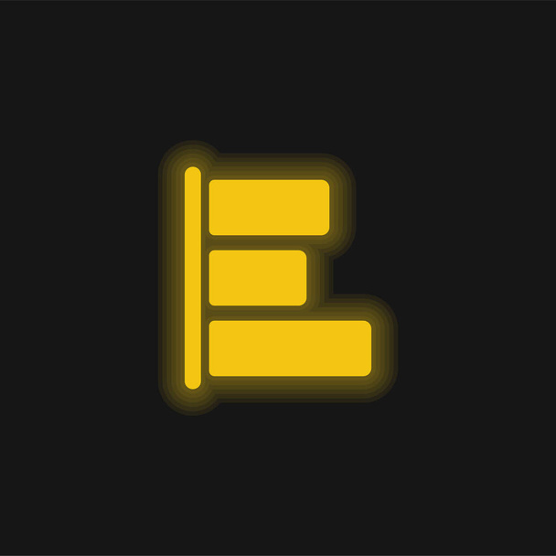 Bar Grafiek geel gloeiende neon pictogram - Vector, afbeelding