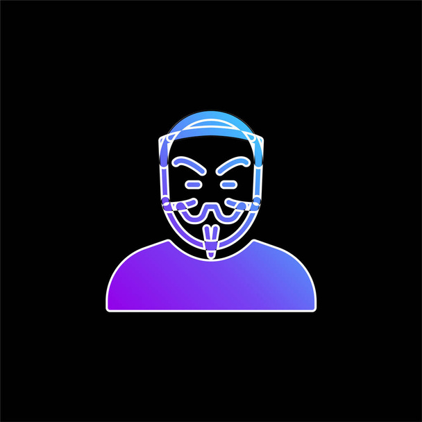 Anonymous blue gradient vector icon - Vector, Image