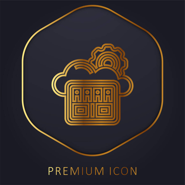 Big Data arany vonal prémium logó vagy ikon - Vektor, kép