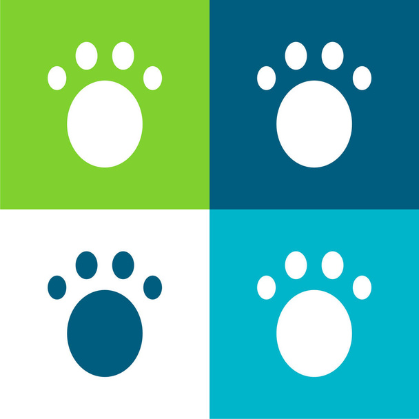 Animal Flat conjunto de iconos mínimo de cuatro colores - Vector, Imagen
