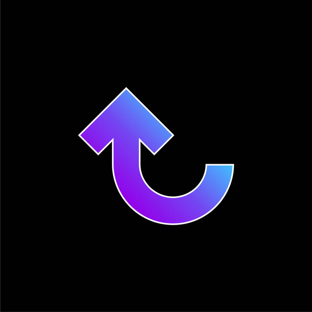 Arrow Up Curve ícone de vetor gradiente azul - Vetor, Imagem