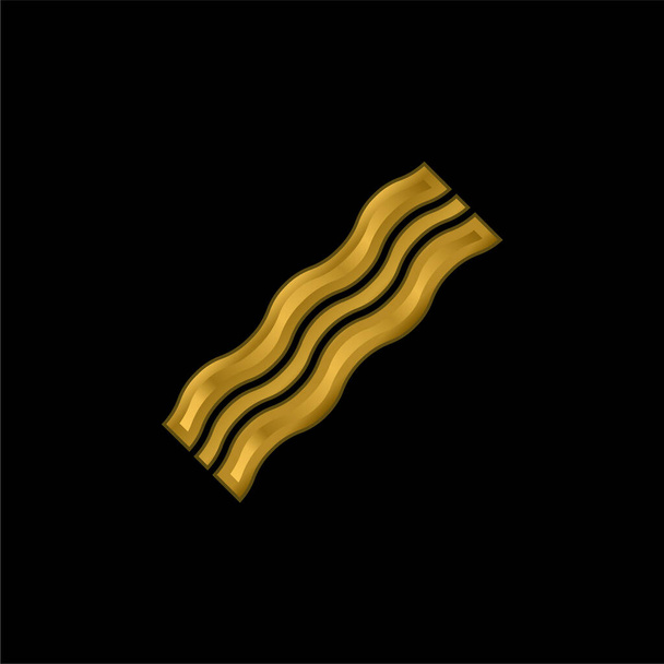 Bacon gold plated metalic icon or logo vector - Vector, Image