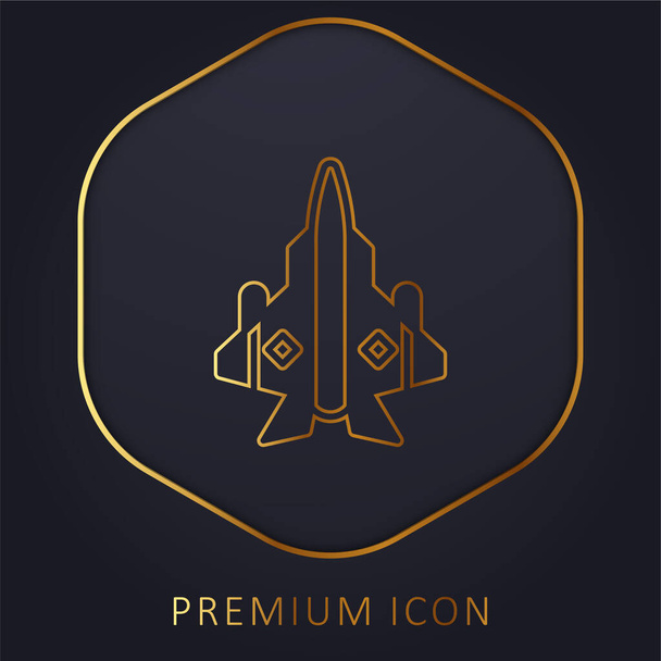 Logo o icona premium linea dorata del velivolo - Vettoriali, immagini
