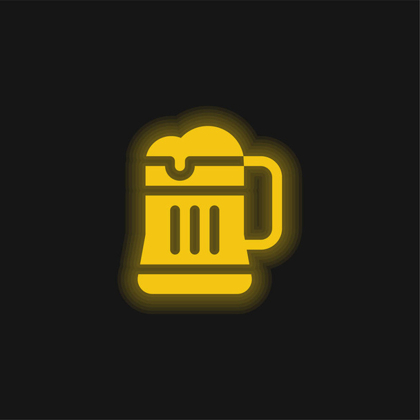 Beverage yellow glowing neon icon - Vector, Image