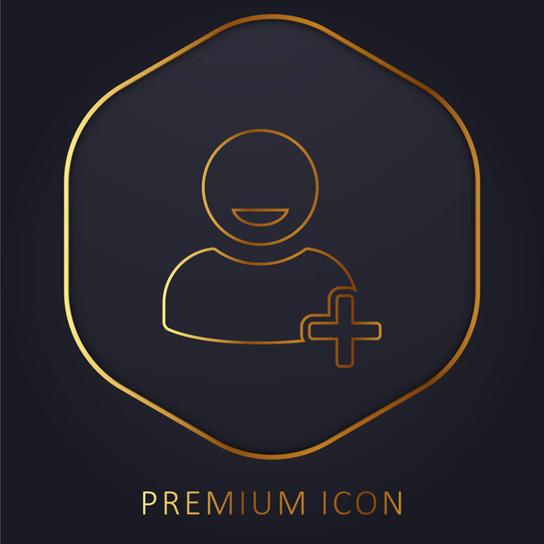 Benutzersymbol der Schnittstelle goldene Linie Premium-Logo oder Symbol hinzufügen - Vektor, Bild
