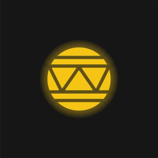 Palla giallo brillante icona al neon - Vettoriali, immagini