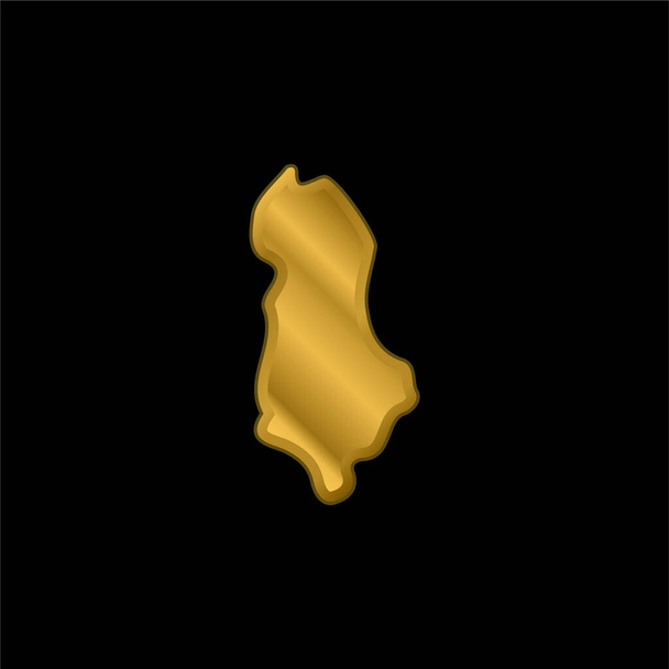 Albania chapado en oro icono metálico o logo vector - Vector, Imagen