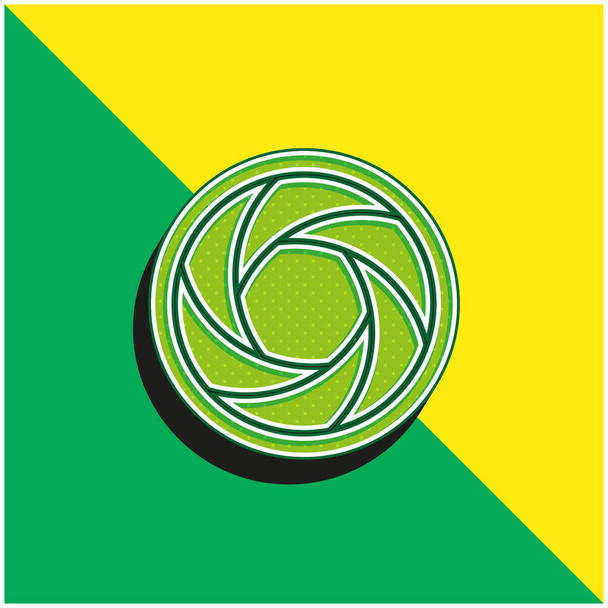 Aperture Green and yellow modern 3d vector icon logo - Vector, Image