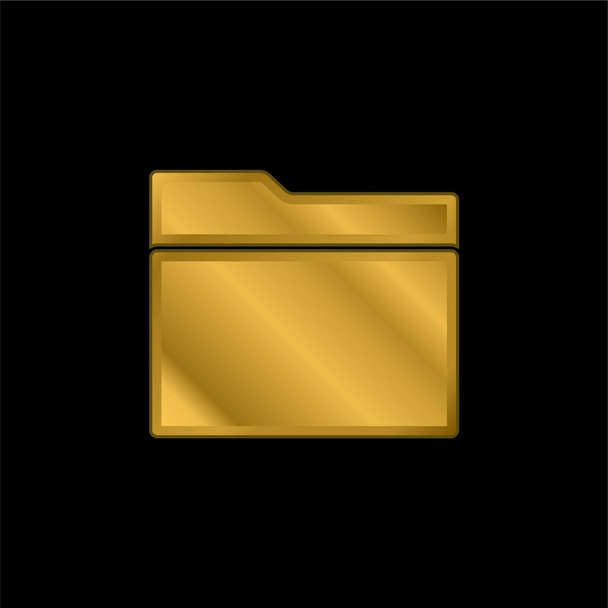 Black Folder Symbol For Interface gold plated metalic icon or logo vector - Vector, Image