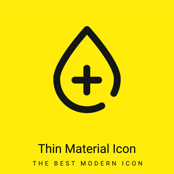 Blood Drop minimal bright yellow material icon - Vector, Image