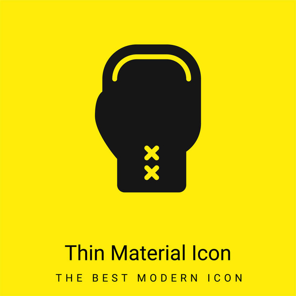 Boxeo mínimo icono de material amarillo brillante - Vector, Imagen