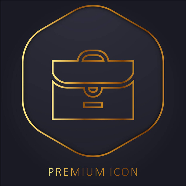 Evrak çantası altın çizgi prim logosu veya simgesi - Vektör, Görsel