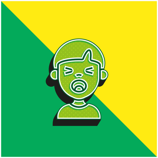 Boy Green i żółty nowoczesny ikona wektora 3D logo - Wektor, obraz