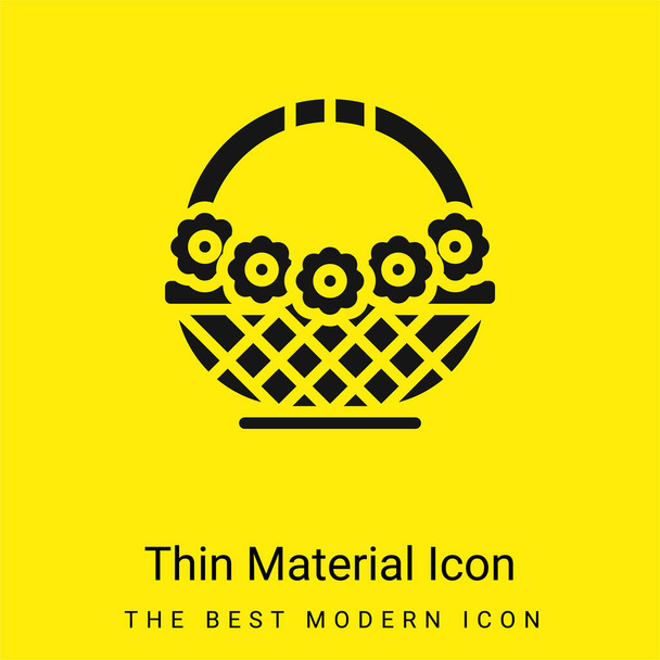 Cesto icona minimale materiale giallo brillante - Vettoriali, immagini