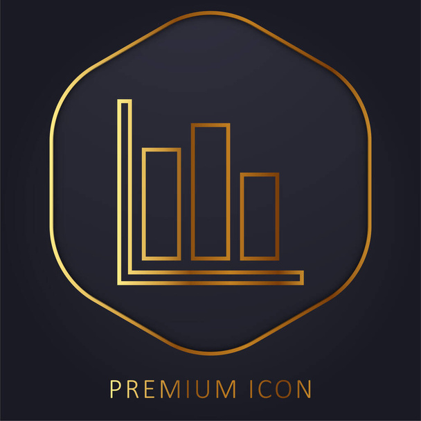 Grafico a barre linea dorata logo o icona premium - Vettoriali, immagini
