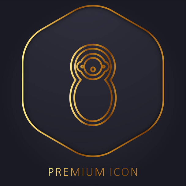 Baby verpakt in Swaddle gouden lijn premium logo of pictogram - Vector, afbeelding