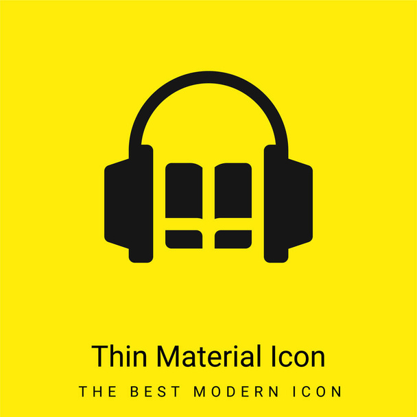 Minimalna jasnożółta ikona materiału Audiobook - Wektor, obraz