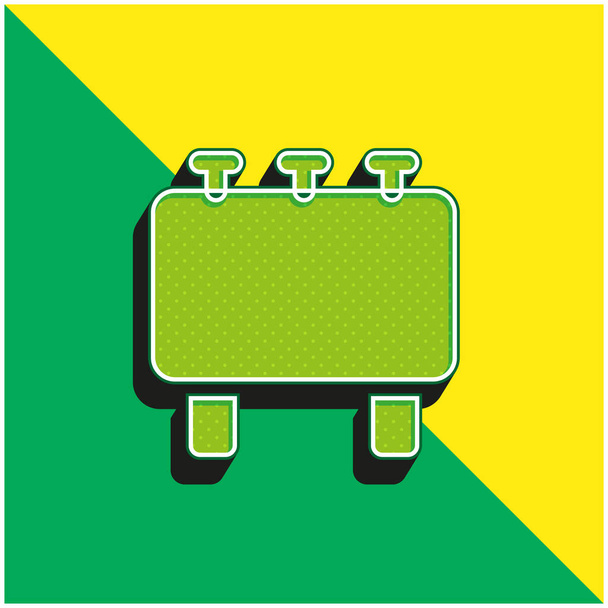 Billboard Zöld és sárga modern 3D vektor ikon logó - Vektor, kép