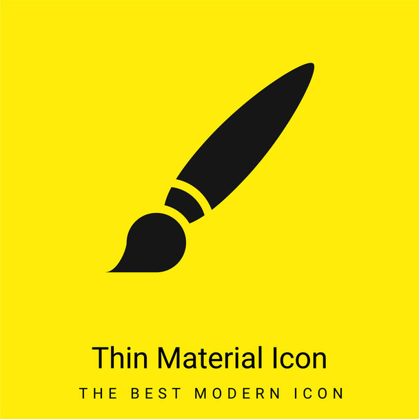 Iso Paint Brush minimaalinen kirkkaan keltainen materiaali kuvake - Vektori, kuva