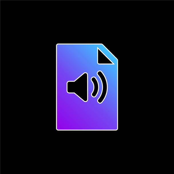 Fichier audio icône vectorielle dégradé bleu - Vecteur, image