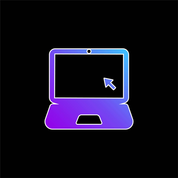Icona vettoriale del gradiente blu del computer portatile nero - Vettoriali, immagini